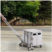 Camping Trolley Multifunction Folding Shopping Vehicle Things Storage Crate