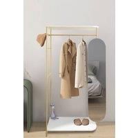 Modern Metal Indoor Bedroom Clothes Rail with Mirror