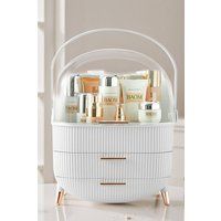 Cosmetic Organizer Skincare Display Box With 2 Layers Of Storage Boxes And Transparent Lid Elegant Makeup Storage Organizer Box with Drawers and Handl