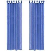 Voile Curtains 2 pcs 140x175 cm Royal Blue