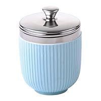 BIA Egg Coddler, Porcelain, Blue Fluted, Single
