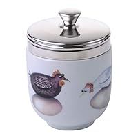 BIA International - Egg Coddler - Porcelain - Egg Poachers - Glazed Finish Design - Kitchen Gadgets - Egg Cooker - Gift Box - Hatching Eggs