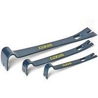 ESTWING 3-Piece Pry Bar Set - 5.5", 7.5" & 10" Nail Pullers with Wide, Thin Blades & Forged Steel Construction - PB3PC, Blue