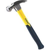 Estwing EMRF16S 16oz Sure Strike Straight Claw Hammer, Smooth Face, Fibreglass Shaft