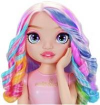 Rainbow High Styling Head - 33 cm Bella - 4-in-1 Playset with Washable Hair Creams, Nail Polish, Brush, & Hair Colouring Tool, Style, Colour, and Polish, Rinse & Repeat, For Kids 4-12 Years Old