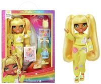 Rainbow High Junior High PJ Party - Sunny (Yellow) - 22 cm Posable Doll with Soft Onesie, Slippers and Play Accessories - Kids Toy - Great for Ages 4-12 Years