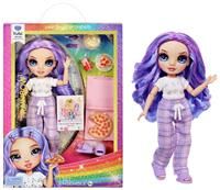 Rainbow High Junior High PJ Party - Violet (Purple) - 22 cm Posable Doll with Soft Onesie, Slippers and Play Accessories - Kids Toy - Great for Ages 4-12 Years