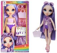 Rainbow High Swim & Style - Violet (Purple) - 28 cm Doll with Shimmery Wrap to Style 10+ Ways - Removable Swimsuit, Sandals, Fun Play Accessories - Kids Toy - Great for Ages 4-12 Years