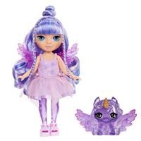 Rainbow High Littles Rainbow Fantasy Fairies & Pet - Amethyst, Purple - 14cm Posable Small Doll & Fantasy Pegasus Unicorn Pet with Interchangeable Fairy Wings, Cute Present for Children 4+