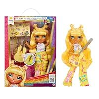 Rainbow High Junior High Rock Band - Sunny, Yellow - 23cm Fashion Doll with a Guitar, Customise with Stickers, Posable, Cute Toys for Children Ages 4+