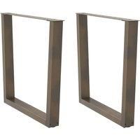 Dining Table Legs V-Shape 2 pcs Natural Steel 80x(72-73.3) cm Steel