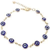 18ct Gold Plated Evil Eye Charm Bracelet