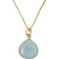 Harfi Women's 18ct Gold Vermeil Plated Aquamarine March Birthstone Necklace | Size: 18 inches