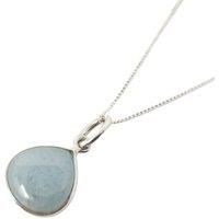 Harfi Women's Aquamarine March Birthstone Sterling Silver Necklace | Size: 18 inches