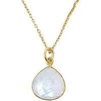 Harfi Women's 18ct Gold Vermeil Plated Moonstone June Birthstone Necklace | Size: 18 inches