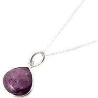 Harfi Women's Ruby July Birthstone Sterling Silver Necklace | Size: 18 inches