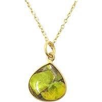 Harfi Women's 18ct Gold Vermeil Plated Peridot Necklace | Size: 18 inches