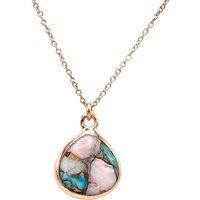 Harfi Women's 18ct Rose Gold Vermeil Opal & Turquoise Necklace | Size: 18 inches