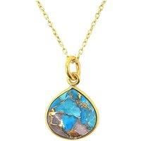 Harfi Women's 18ct Gold Vermeil Plated Opal & Turquoise Necklace | Size: 18 inches