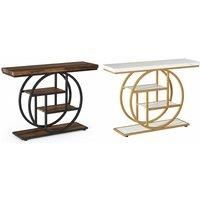 Alivio 4-Tier Console Table with Double Round Metal Frame