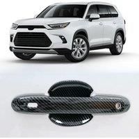 For Toyota Grand Highlander Door Handle Cover Molding Protector Trims 2024 2025 Carbon Fiber