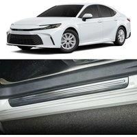 For Toyota Camry 2025 Stainless Steel Door Sill Kick Scuff Protector Molding Carbon Fiber Look