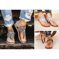 Women'S Roman Sandals - Leopard, Zebra, Snake Print, Black & More!