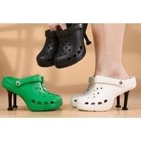 High Heel Clogs - Pink, Green, Black Or White
