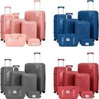 Ultimate Travel Luggage Set Bundle - 4 Suitcases, 2 Bags & Set Of 8 Organisers