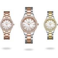 Women'S Diamond Bezel Quartz Watch In Three Stunning Finishes