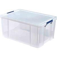 BANKERS BOX 70L Plastic Storage Box with Lids, ProStore Super Strong Stackable Plastic Storage Boxes (30 x 48 x 38.5cm), Clear