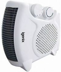 Igenix IG9010 2kw Fan Heater Upright / Flat - White NEW