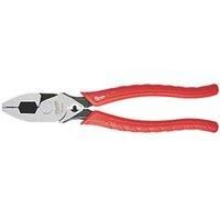 Milwaukee 48-22-6100 9 Inch Leverage Lineman Pliers w/ Crimper and Pipe Reaming Head Design , Red
