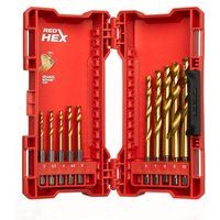Milwaukee Hss-G 10PC Titanium Red Hex Drill Bits