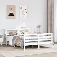Bed Frame without Mattress White 140x200 cm Solid Wood Pine