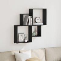 Black Oak Wall Cabinet - 80x15x78.5 cm, Made from Engineered Wood