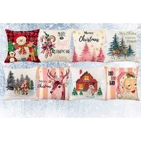 Christmas Throw Pillow Cover In 8 Designs