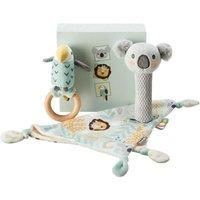 Nuby Animal Adventures Baby Gift Set – 3-Piece Keepsake Set | Comforter, Squeaker & Rattle | Gift Box Included | Suitable from Birth