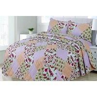 Luxury Cotton Quilted Patchwork Bedspread Set - Soft, Breathable & Machine Washable, Double or King Size, 12 Colours