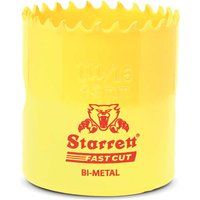 Starrett HSS Bi-Metal Fast Cut Hole Saw - 43mm - For Metal, Wood, Plastics