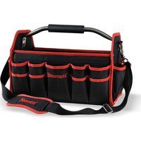 Starrett Heavy Duty Tool Bag - 99210-11 Large 26-Pocket Electrical and Maintenance Open Top Tool Carrier - Multifunctional Tote Bag Organiser with Adjustable Shoulder Strap