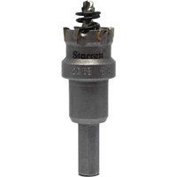 Starrett Tungsten Carbide Tipped Hole Saw - SM23 Sheet Metal Cutter With Arbor & Pilot Drill Bit - For Drilling Stainless Steel Aluminum Alloy - 23 mm
