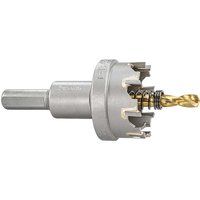 Starrett Tungsten Carbide Tipped Hole Saw - SM36 Sheet Metal Cutter With Arbor & Pilot Drill Bit - For Drilling Stainless Steel Aluminum Alloy - 36 mm