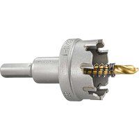 Starrett Tungsten Carbide Tipped Hole Saw - SM39 Sheet Metal Cutter With Arbor & Pilot Drill Bit - For Drilling Stainless Steel Aluminum Alloy - 39 mm