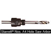 Starrett A4 Hole Saws Arbor - 14-30mm Hex Shank Arbor Screw Thread with 6.35mm High-Speed Steel Pilot Drill - Quick Change Mandrel