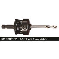 Starrett A10 Hole Saws Arbor - 14-30mm Quick Hitch Screw Thread Hex Shank Arbor With 6.35mm High Speed Pilot Drill Bit - Quick Change Mandrel