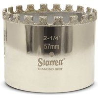 Starrett Diamond Grit Hole Saw - D0214 Ceramic and Tile Drill Cutter - For Brick Glass Marble Slate Stone Porcelain - 57mm (2.1/4 inch)
