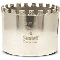 Starrett Diamond Grit Hole Saw - D0256 Ceramic and Tile Drill Cutter - For Brick Glass Marble Slate Stone Porcelain - 59mm (2.5/16 inch)