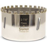Starrett Diamond Grit Hole Saw - D0278 Ceramic And Tile Drill Cutter - For Brick Glass Marble Slate Stone Porcelain - 73mm (2.7/8 inch)