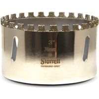 Starrett Diamond Grit Hole Saw - D0300 Ceramic and Tile Drill Cutter - For Brick Glass Marble Slate Stone Porcelain - 76mm (3 inch)